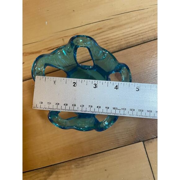 Beautiful Blue Glass Art Vase candle holder Decor. Murano Style? Home decor - Picture 8 of 8